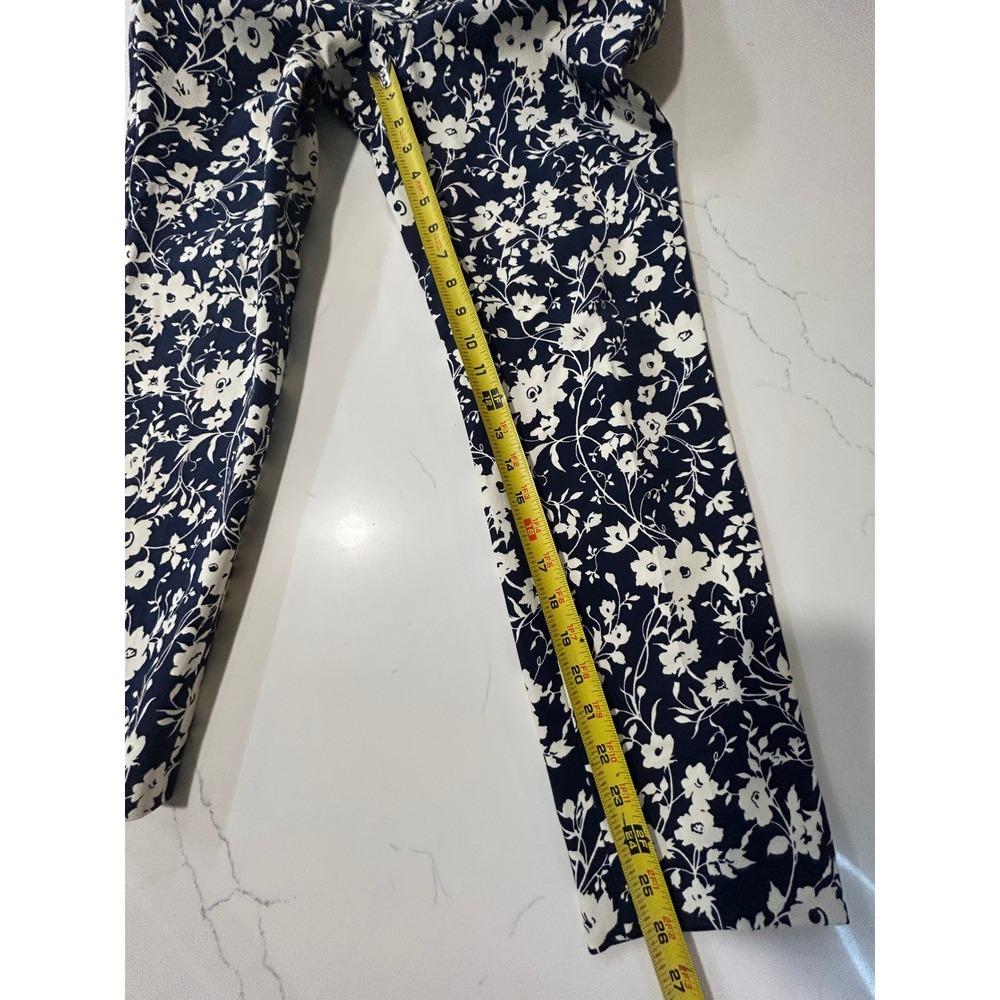 Talbots Chatham Ankle Pant 6P Navy White Floral Side Zip Stretch Cotton Trousers - Picture 10 of 10